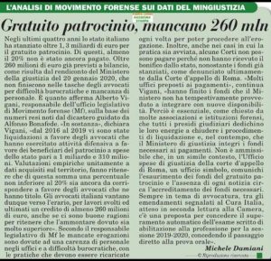 Articolo Italia Oggi 21 aprile 2020 